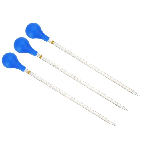 PATIKIL Graduated Dropper Pipettes Kit, 3pcs 20ml Borosilicate Glass Pipette with Rubber Cap for Transfer Liquid for Lab, Chemistry, Clear - size: 20ml