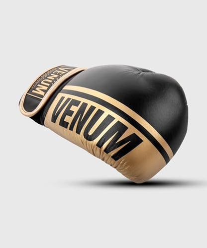 Venum Shield Pro Boxing Gloves - color: Black/Gold, size: 8oz, style: Hook and Loop