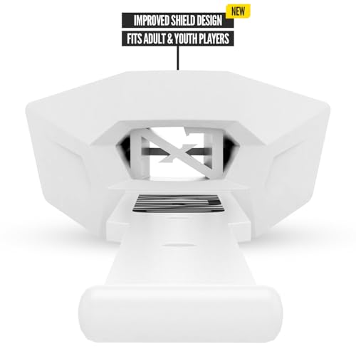 Nxtrnd Two Pro Football Mouth Guard, Permanent Strap, Fits Adult & Youth (White) - color: White Pro