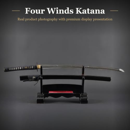 Hand Forged 1045 Heat-Tempered Katana, Full Tang Sword - color: iron