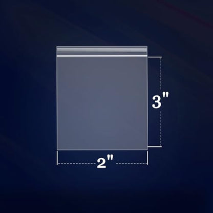 500 Count - 2" x 3" Mini Zip Bags - Clear Reclosable Zip Plastic Poly Bags 2 Mil for Coins, Jewelry, Snacks, Seeds - size: 2" x 3"