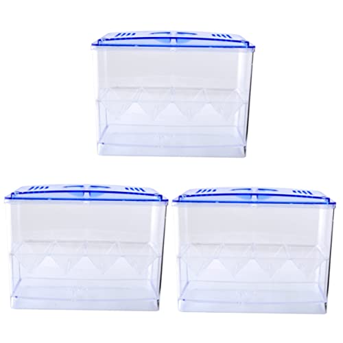 3 Pcs Small Fish Breeding Box - Freestanding Self-Floating Isolation Hatchery for Guppy and Fry in Aquarium