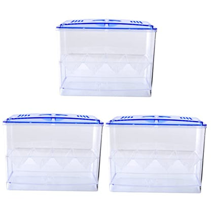 3 Pcs Small Fish Breeding Box - Freestanding Self-Floating Isolation Hatchery for Guppy and Fry in Aquarium
