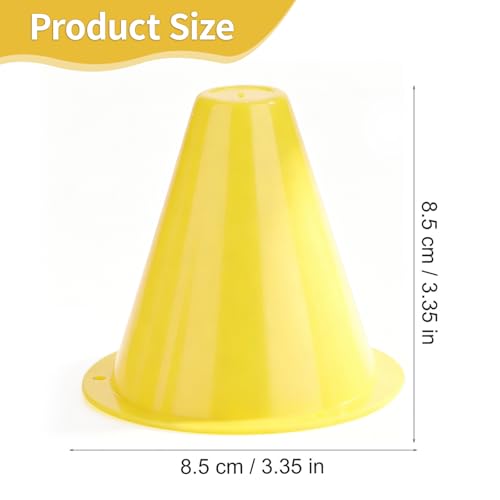 10-Pack Football Training Cones, Bracket Accessories, Obstacle Marking Set - color: Yellow