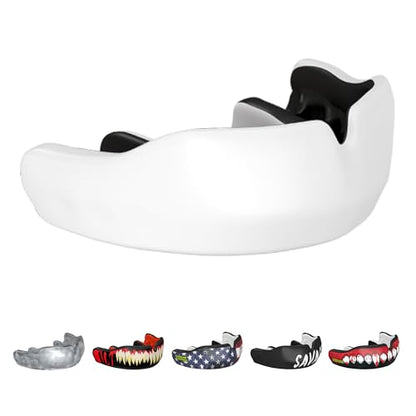 DAMAGE CONTROL Custom Fit Sports Mouthguard – White – 2-Week Process | Dentist-Designed, Boil & Bite Impression Kit, 2-Week Process, Hand-Fabricated Custom Fit, 3D Scan for Easy Reorders - color: White