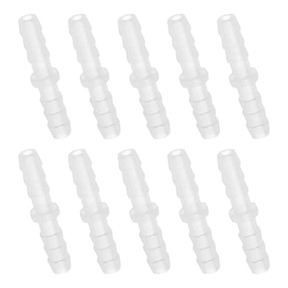 MECCANIXITY 10pcs Plastic Hose Barb Fitting, 3/16" Barbed Hose Pipe Fitting Splicer Mender Joint Adapter for Water Liquid Fuel Line Tube, Clear - color: Clear, size: 3/16"