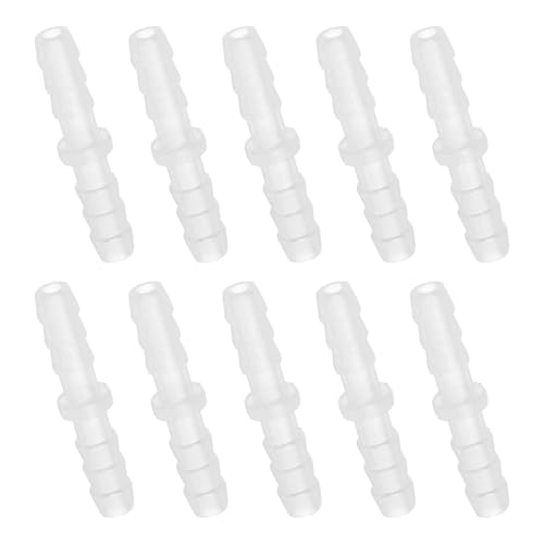 MECCANIXITY 10pcs Plastic Hose Barb Fitting, 3/16" Barbed Hose Pipe Fitting Splicer Mender Joint Adapter for Water Liquid Fuel Line Tube, Clear - color: Clear, size: 3/16"