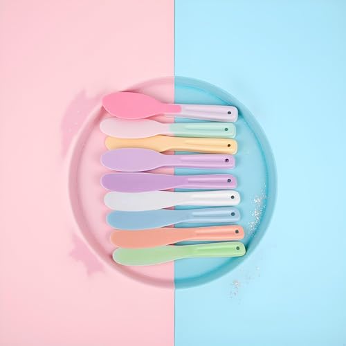 6 Pcs Large Plastic Cosmetic Spatula Reusable Candy Color Cosmetic Mask Mixing Spoon Scoops Spatulas Stick Applicator Beauty Spa Makeup Tools for Facial Skin Care DIY Mask Mixing Sampling Tools