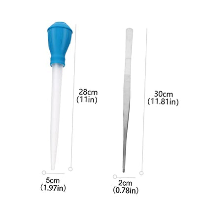 3pcs Aquarium Tweezers Straight Curved Stainless Steel Tools for Fish Tank Cleaning Coral Feeding and Gravel Maintenance Lightweight Siphon and Feeding