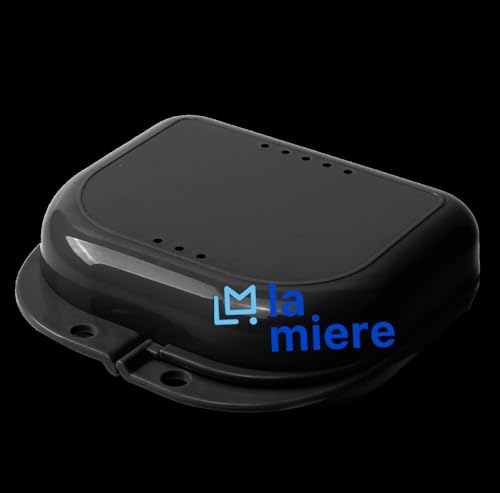 LA MIERE Retainer Case, Slim Aligner Case with Vent Holes, Compatible with Invisalign, Mouth Guard Case, Cute Retainer Case, Black - color: Black