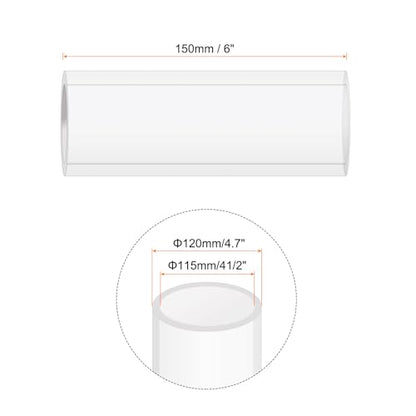 6" Clear Plastic Rigid Pipe 115mm ID x 120mm OD (4 1/2" ID x 4.7" OD) Acrylic Round Tubing, [for Plumbing, Hydraulics, Aquarium] - size: 4 1/2" x 4.7"