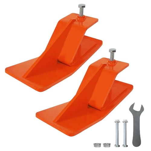 Doublehorse Tractor Bucket Edge Protector: 2pcs Skid Anti-Rust Protector Heavy Duty Orange Loader Attachment for Snow Gravel Sand Work