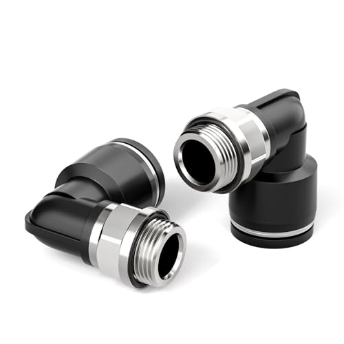 TAILONZ PNEUMATIC Male Elbow 10mm Tube OD x 3/8 Inch BSP 90 Push to Connect Fittings PL10-03 (Pack of 10) - size: 0.394'' OD 3/8''BSP