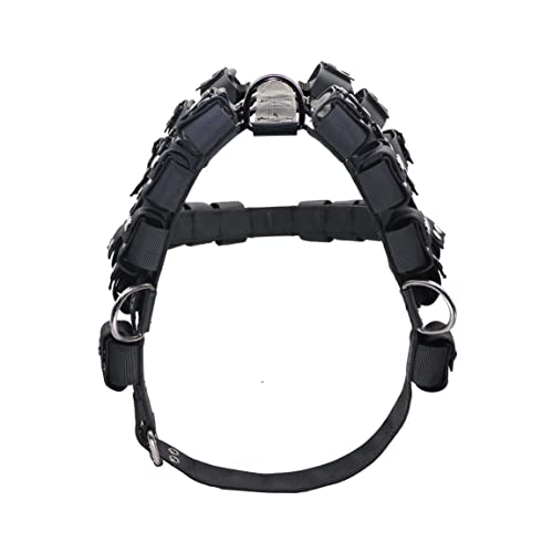 Weighted Tactical Dog Vest, No Pull Harness Symmetric Weight Pockets for Muscle & Weight Loss, Fit Pitbull GSD Husky, Heavy Nylon Service Harness Black - size: Dog's Waist 36.0"-43.0" | VEST ONLY