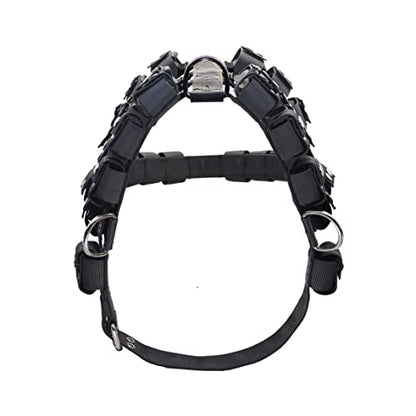 Weighted Tactical Dog Vest, No Pull Harness Symmetric Weight Pockets for Muscle & Weight Loss, Fit Pitbull GSD Husky, Heavy Nylon Service Harness Black - size: Dog's Waist 29.5"-36.5" | VEST ONLY