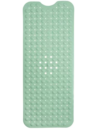 Bath Mat - Large Non Slip Bathtub & Shower Mat - Extra Long 40 x 16 Inch Bathroom Mats for Tub Nonslip Anti Slip Bathmats (40x16 Aqua Green 1-Pack) - color: Aqua Green