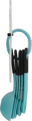 KitchenAid Classic Measuring Spoons, Set of 5, Aqua Sky/Black - color: Aqua Sky/Black