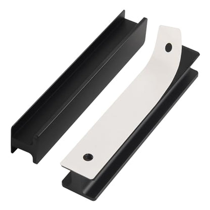 5 Pack Self Adhesive Drawer Pulls Matte Black 6 Inch Self Stick On Handles for Cabinets Sliding Door Handle Sliding Closet Door Pulls Peel and Stick