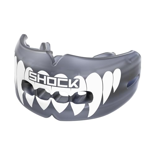 Shock Doctor Braces Mouth Guard for Sports - Upper & Lower Mouthguard for Lacrosse, Hockey, Baseball, Football - color: Fangs, size: Youth: 11yrs & under