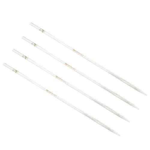 PATIKIL Graduated Dropper Pipettes 4 Pcs 0.5ml Reusable Borosilicate Glass Pipette for Transfer Liquid for Laboratory, Chemistry, Clear - size: 0.5ml