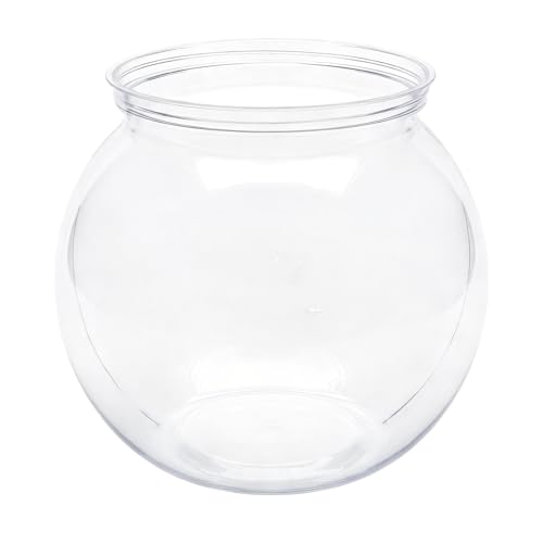 25.36 oz Mini Plastic Fish Bowl Unbreakable Shatterproof Decorative Goldfish Tank Round Vase for Desktop Home Decor Party Centerpieces