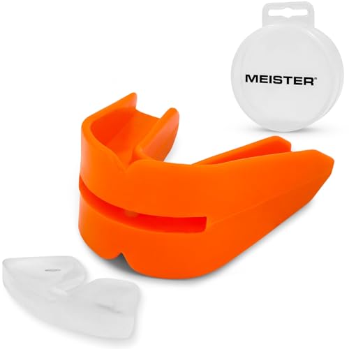 Meister Moldable Double Mouth Guard w/Case - Orange - color: Orange