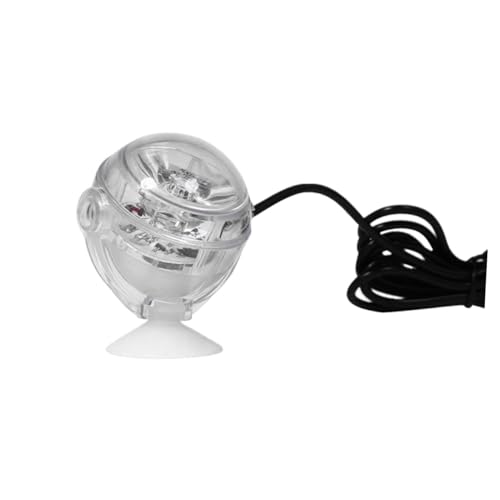 GALPADA Aquarium LED Spotlight with Durable Silicone Suction Cup Fish Tank Decorative Light for Fresh Saltwater Submersible Multi-Purpose Underwater Lamp with Convex Lens US Plug