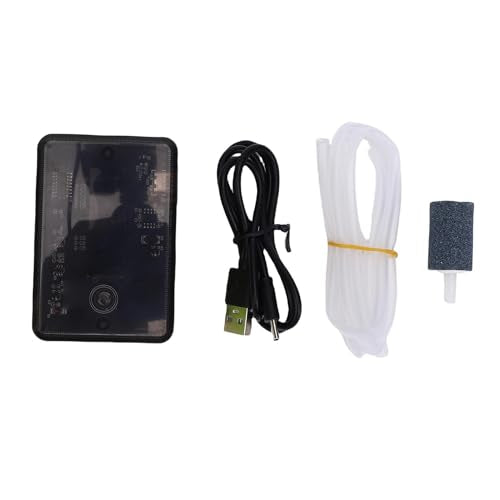 Aquarium Air Pump, 1200mAh Portable Rechargeable Aerator, 40dB Quiet Air Pump for Fish Tank with Metal Clip, 2 Modes Aquarium Aerator Bubbler for Fishing
