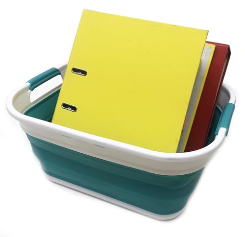SAMMART 17.5L (4.6 Gallon) Collapsible/Foldable/Pop Up/Portable Washing Tub, Water Capacity 13.5L/3.5 Gallon (1, Bright Blue) - color: Bright Blue