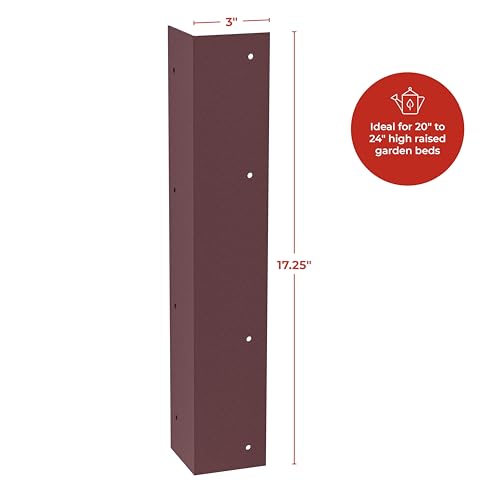 Meranti Raised Garden Bed Corner Brackets – Set of 4 – Compatible with 20-24 Inch Height DIY Flower or Vegetable Garden