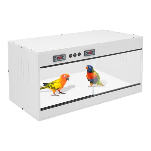 Reptile Tank for Lizards,Bearded Dragon Enclosure Terrarium,Reptile Breeding Box,31.5×15.75×15.75 Inch Reptile Enclosure with Dual Temp Control, LCD Display,Reptile Terrarium (White) - color: White