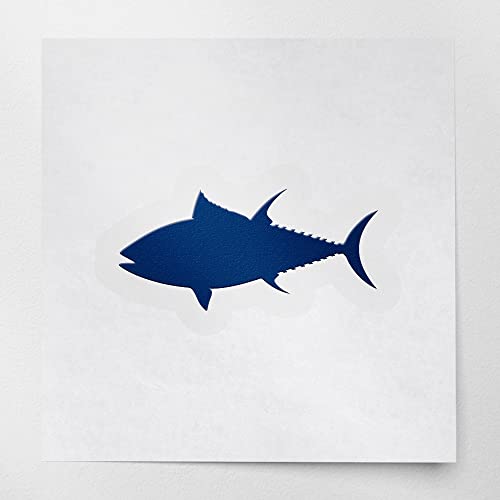 2 Pcs - No background Decal Stickers of Tuna Fish Silhouette 3 (Navy Blue) Premium Waterproof Vinyl Decal Stickers for Laptop Phone Accessory Helmet Car Window Mug Tuber Cup Door USCstic788251AB040522 - color: Navy Blue, size: 5.8'' x 2.7''