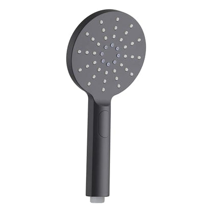 Circular 3 Settings ABS Handheld Shower Head, Multi-Function Showerhead with 3 Spray Modes, Ergonomic Design, Water-Efficient, Easy Install for Bathroom Showers, Matte Black Finish