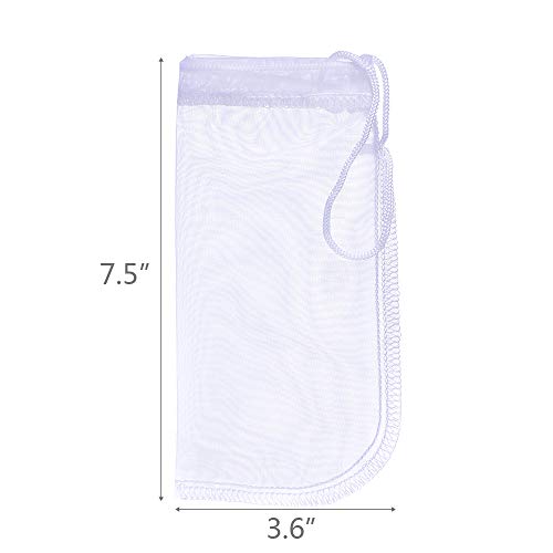 Media Filter Bag Aquarium Extra Fine,Reusable 180 Micron Drawstring Mesh Filter Bags for Very Fine Resins Filter (7.5"*3.6" (3 Pack))