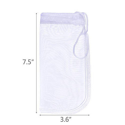 Media Filter Bag Aquarium Extra Fine,Reusable 180 Micron Drawstring Mesh Filter Bags for Very Fine Resins Filter (7.5"*3.6" (3 Pack))
