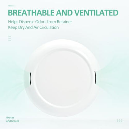 Orthodontic Retainer Case Aligner Mouth Guard Storage Box,White Green - color: White Green