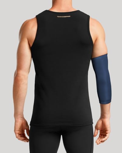 Tommie Copper BetterICE Elbow Wrap Cold Compression for Muscle Pain & Joint Soreness, Soft Flexible Gel, No Messy Leaks, Comfortable Fit - Medium, Dark Navy - size: M