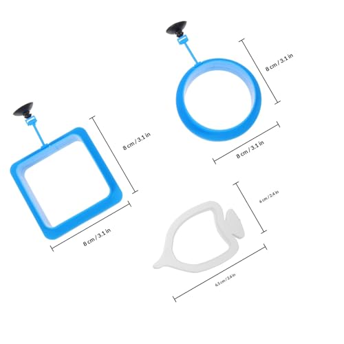 3pcs Aquarium Fish Feeding Rings Set Floating Plastic Fish Feeder Circles for Small Tanks Anti-Diffusion Blue Aquarium Accessories for Tank Feeding