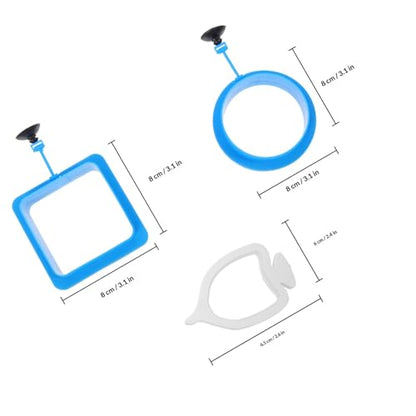 3pcs Aquarium Fish Feeding Rings Set Floating Plastic Fish Feeder Circles for Small Tanks Anti-Diffusion Blue Aquarium Accessories for Tank Feeding