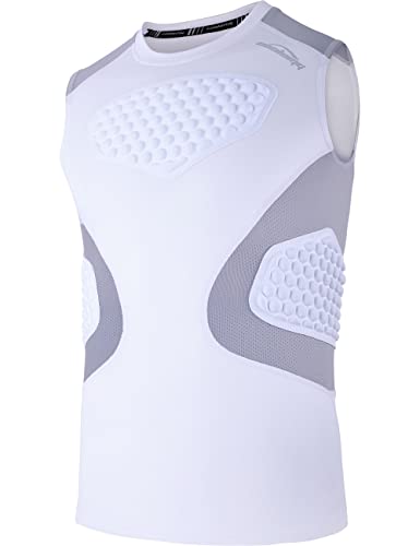 COOLOMG Youth Chest Protector Baseball Softball Football Lacrosse - color: White, size: Small