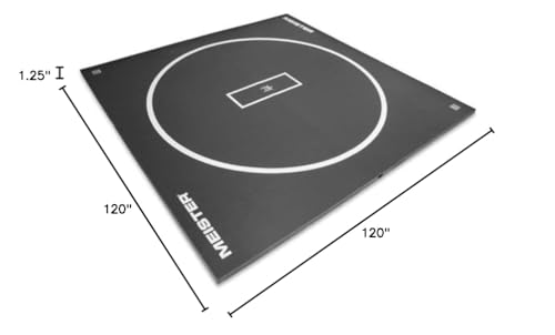Meister FlexFloor Wrestling Mat - 10ft x 10ft Roll-Up Pro Training Mat for Home & Gym - color: Black