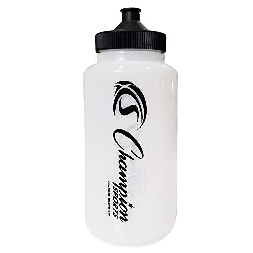 Champion Sports Plastic Water Bottle Set, Quart, Black