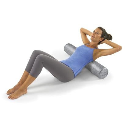 OPTP Silver AXIS Moderately Firm Foam Roller – Round, Silver, 36" x 6" | Moderate density for sports medicine, physical therapy, Pilates, yoga, trigger point myofascial release, Heat-molded EPP foam - size: 36" x 6" Round