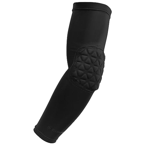 CHAMPRO Tri-Flex Compression Arm Sleeve with Padded Elbow for Football, Basketball, and More - color: Black, size: Small