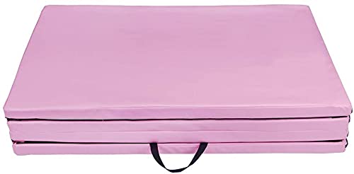 Polar Aurora 4'x8'x2 Thick Folding Gymnastics Exercise Mat Aerobics Stretching Yoga Mats - color: Pink