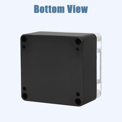 Junction Box with Clear Cover IP65 Waterproof Project Box Dustproof ABS Plastic Electrical Project Boxes Universal Enclosure, Black 3.2"x 3.1"x 2.2"(83x81x56mm)(Pack of 2)