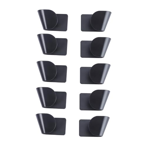 Healifty 5 Pair Abs Frosted Pot Lid Storage Rack Black Strong Adhesive Kitchen Lid Holder Multifunctional Pot Rest Shelf Organizing and Space Saving