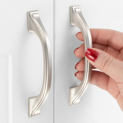 20 Pack 3 Inch Brushed Nickel Cabinet Pulls Satin Nickel Cabinet Handles Silver Kitchen Hardware for Cabinets Drawer Dresser ZP2409 Cupboard Bedroom Closet Bathroom Vanity - color: Brushed Nickel, size: 3" Hole Centers-20 Pcs