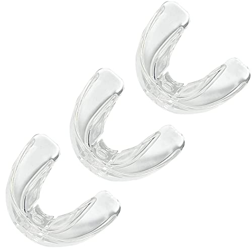 3 Pack Kids Youth Mouth Guard Football Sports Braces Mouthguards for Mouthpiece Boys Teeth for MMA Boxing Rugby Kickboxing Taekwondo Softball Lacrosse to Braces EVA Transparent - color: Transparent