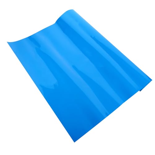 BESTOYARD 32 * 20 Inch Fish Tank Background Sticker - Blue Solid Color Aquarium Decoration Decal for Stress-Free Environment
